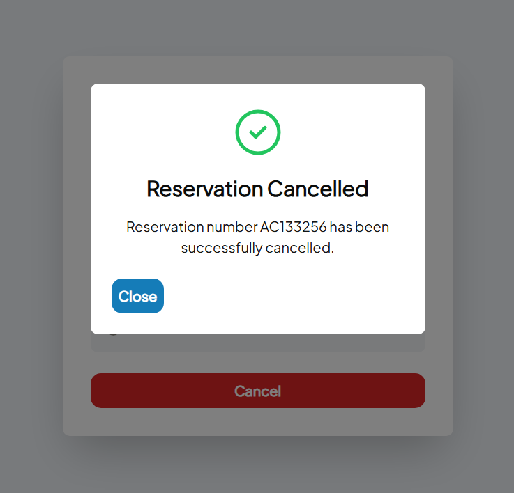 Successful cancellation confirmation