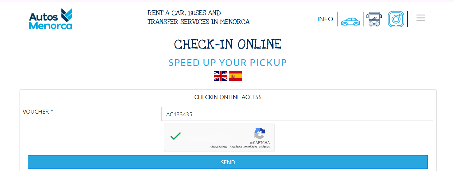 Enter booking number