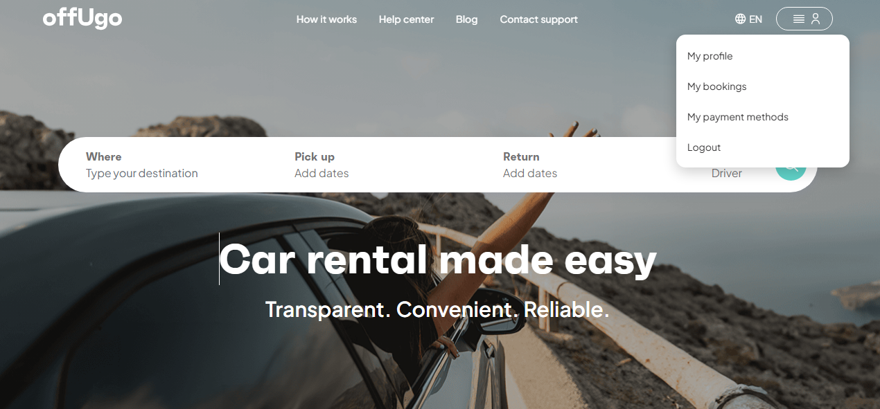 OffUgo – Sign in and My bookings